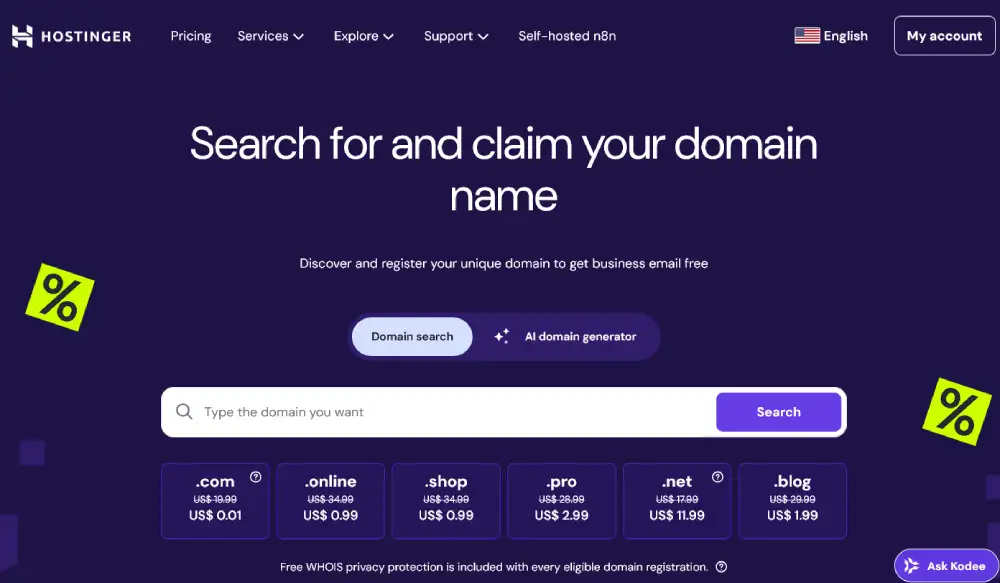 Search Your Domain Name