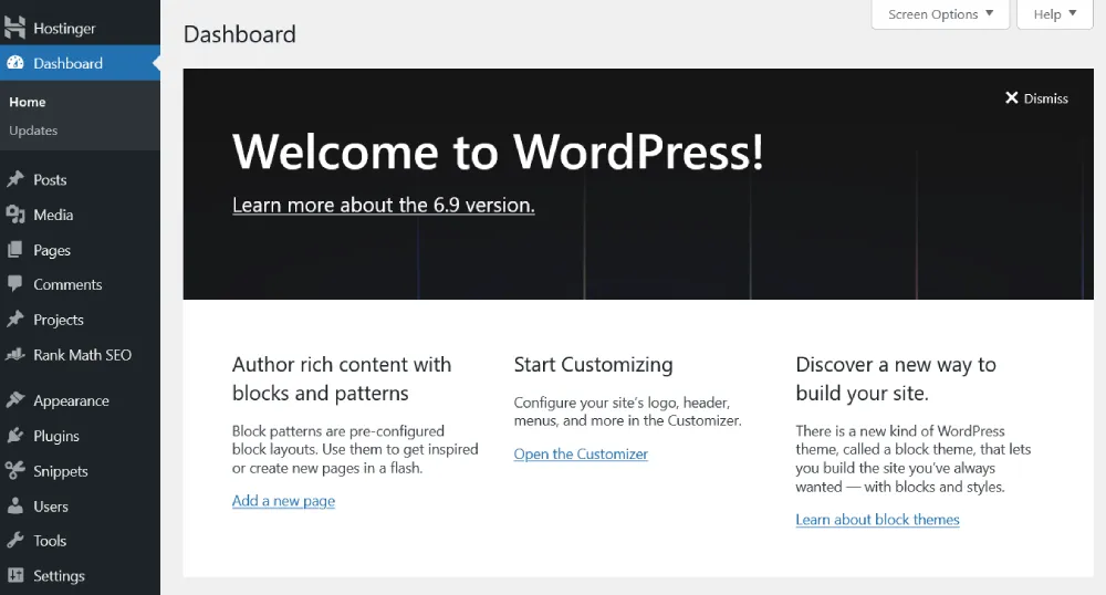 WordPress Dashboard