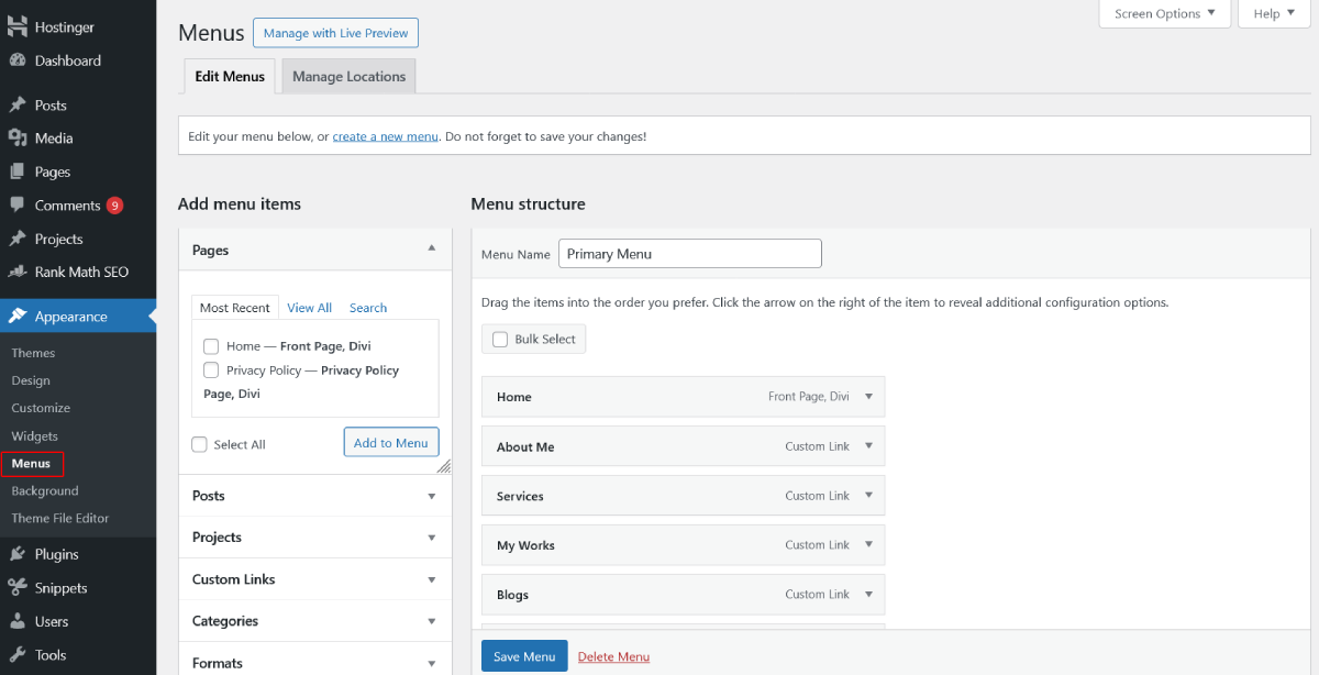 How to Add Pages to the WordPress Menu