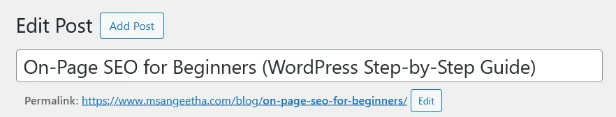 Create an SEO-Friendly URL (Permalink)