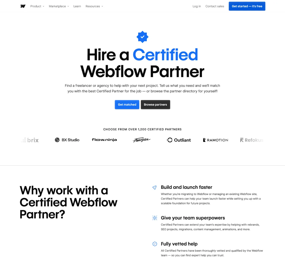 Service Landing Page Example - Webflow