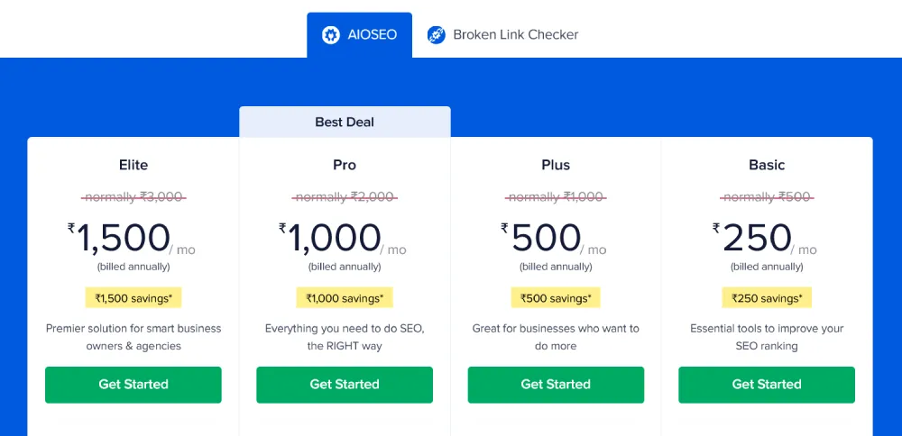 AIOSEO - Pricing