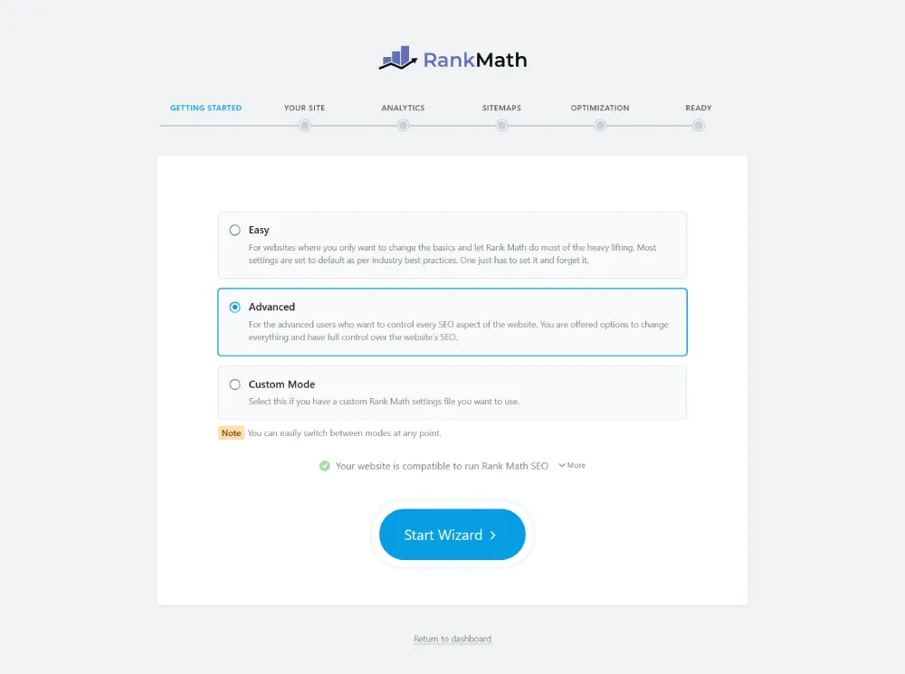 RankMath Setup Wizard