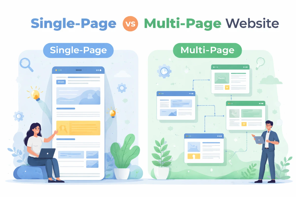 Single-page vs Multi-page Website Structure Comparison