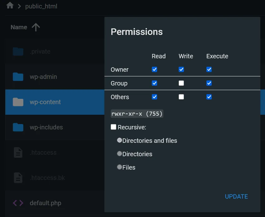 WordPress File Permissions