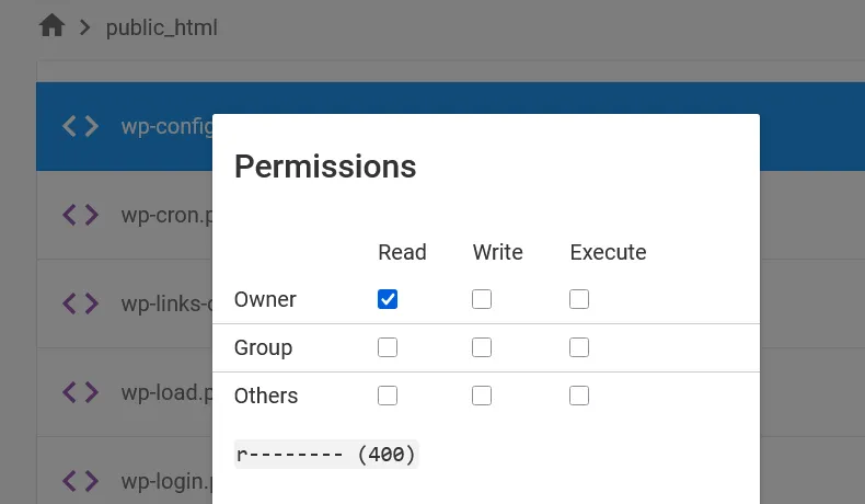 wp-config File Permission