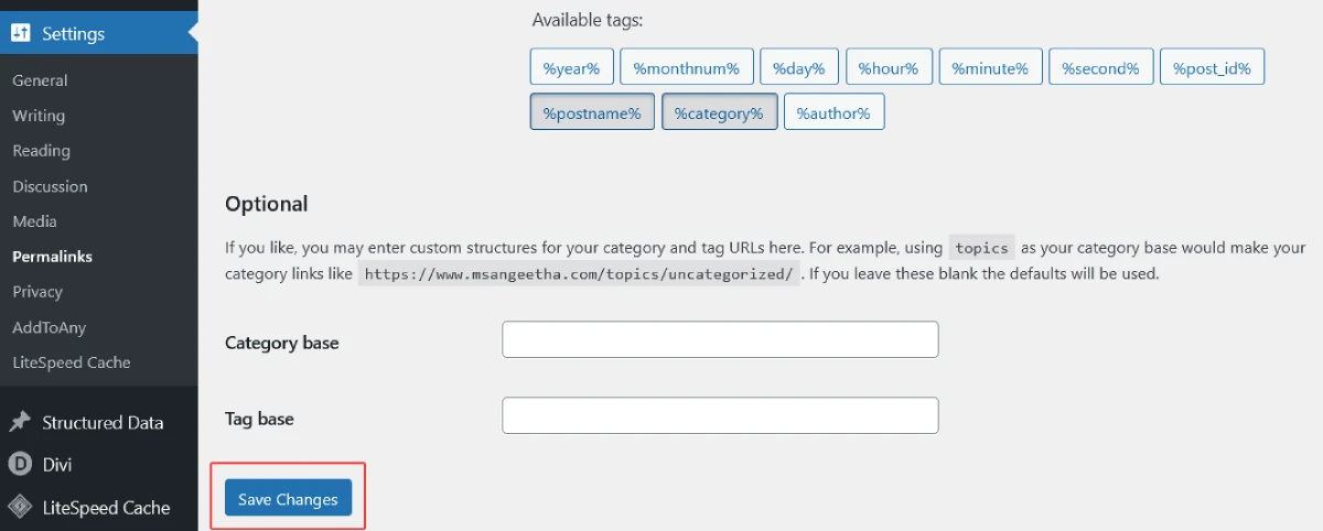 Reset Your Permalink Settings