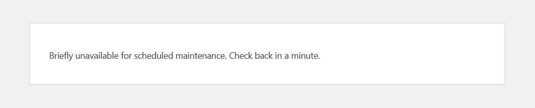 Briefly unavailable for scheduled maintenance