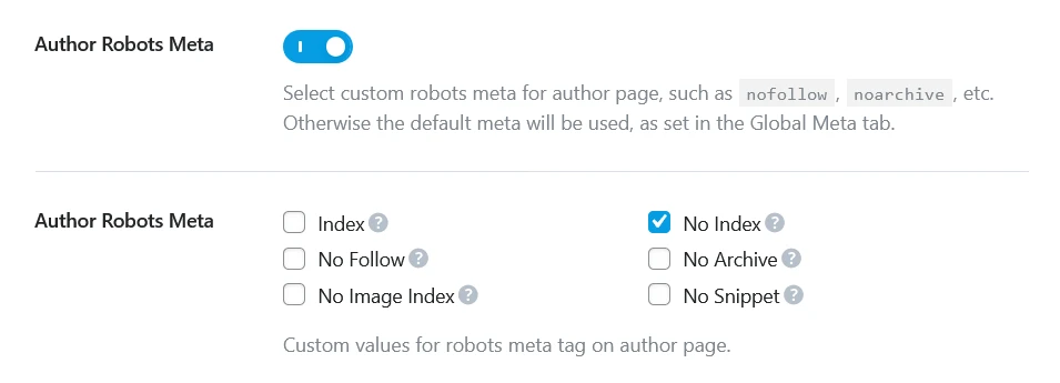 Noindex Author Pages