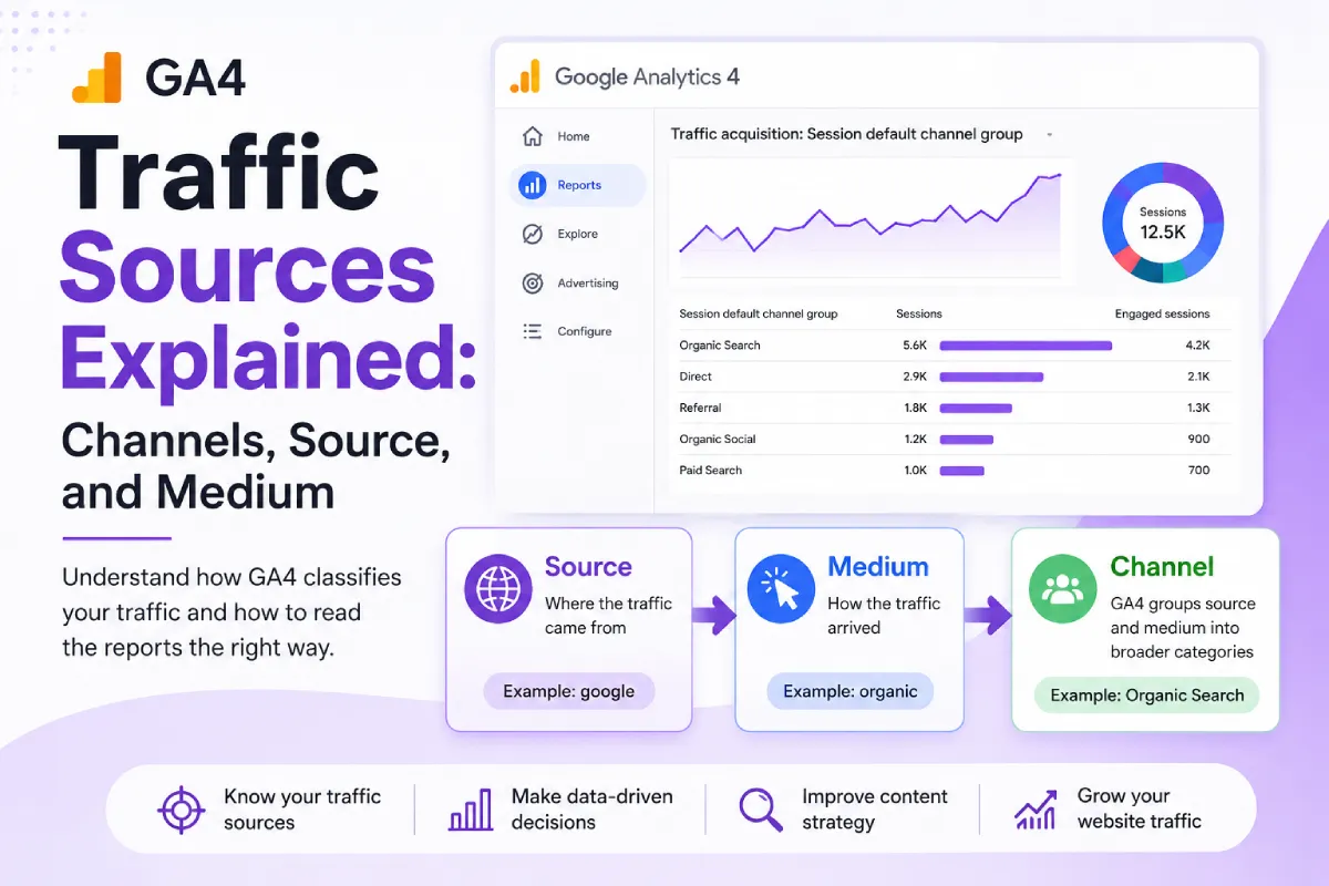 GA4 Traffic Sources Explained: Channel vs Source vs Medium