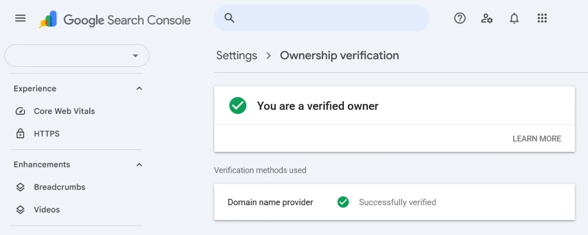Verify Site Ownership in Google Search Console