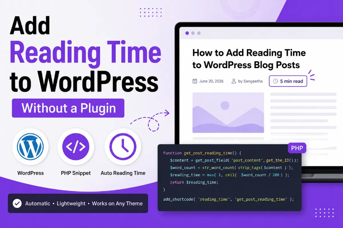 How to Add Reading Time to WordPress Blog Posts Without a Plugin