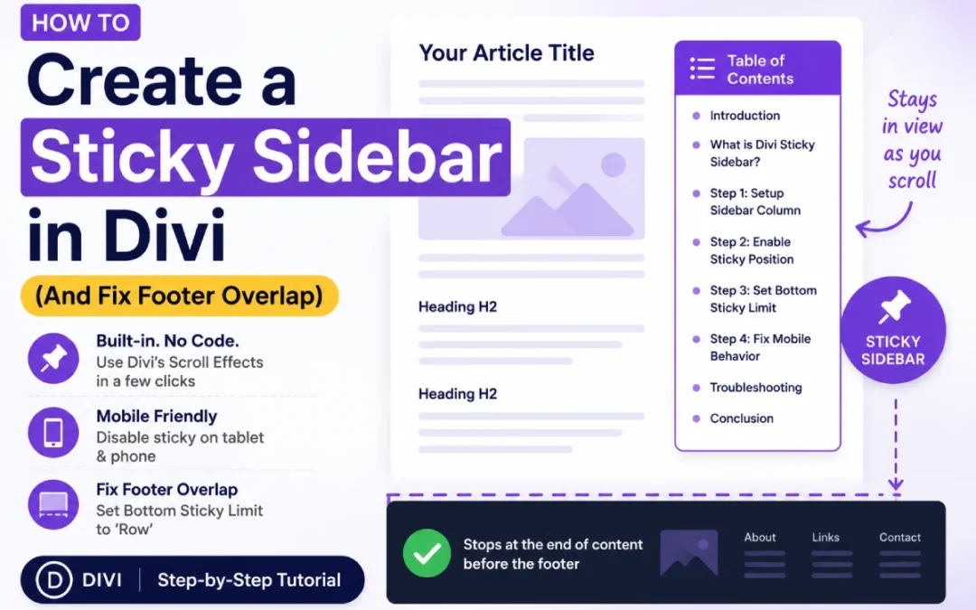 How to Create a Sticky Sidebar in Divi (And Fix Footer Overlap)