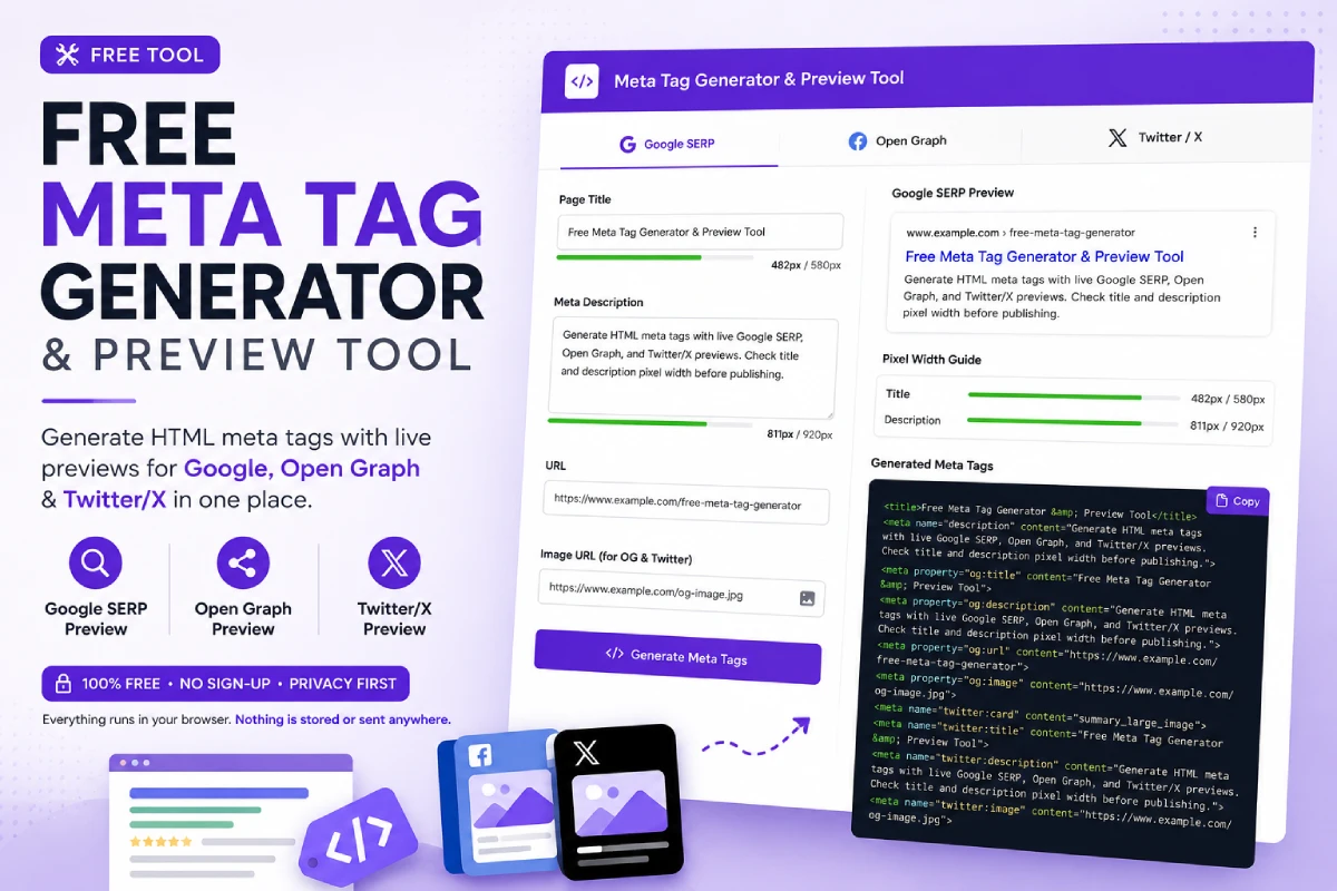 Free Meta Tag Generator & Preview Tool