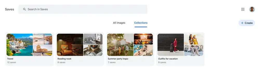 Google Images - Save Collections