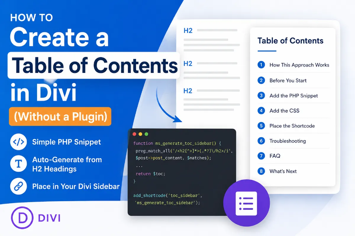 Add a Table of Contents in WordPress Without a Plugin