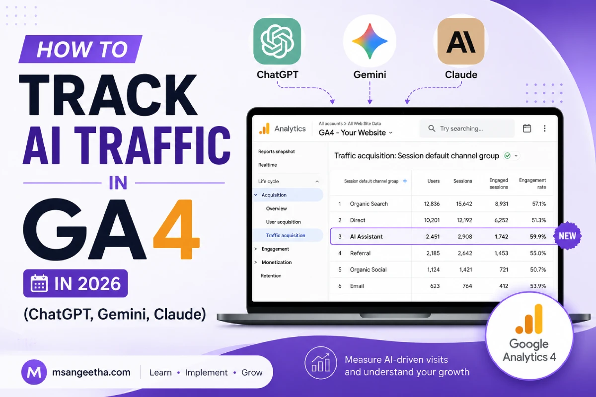 How to Track AI Traffic in GA4 in 2026 (ChatGPT, Gemini, Claude)