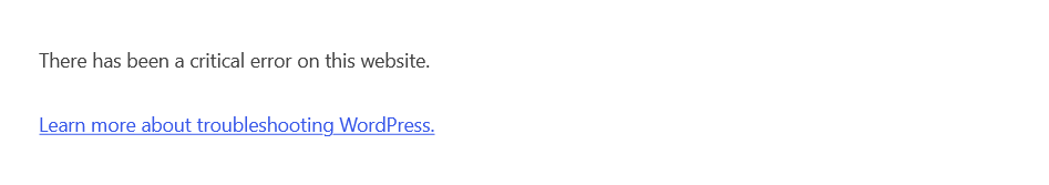 There has been a critical error on this website