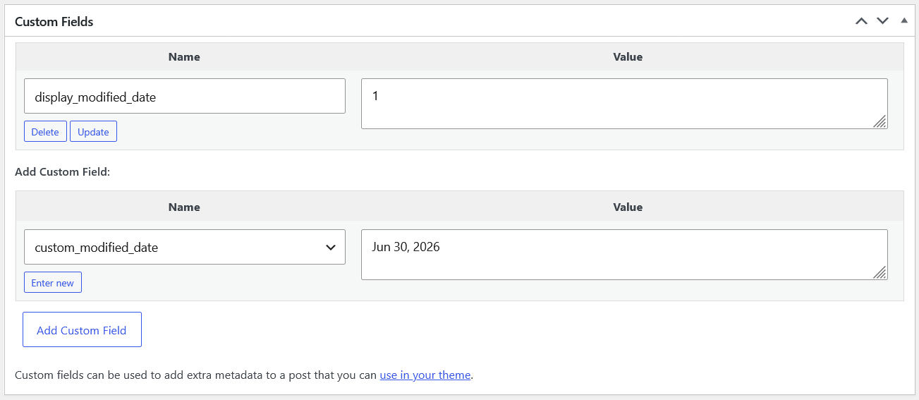 Add Custom Modified Date
